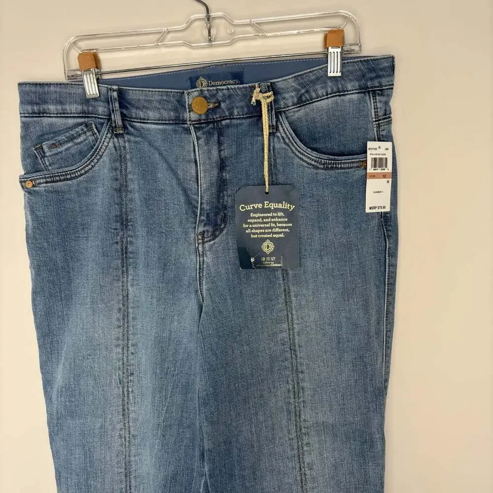 Democracy NEW Absolution high rise cropped jean womens 12 light wash denim